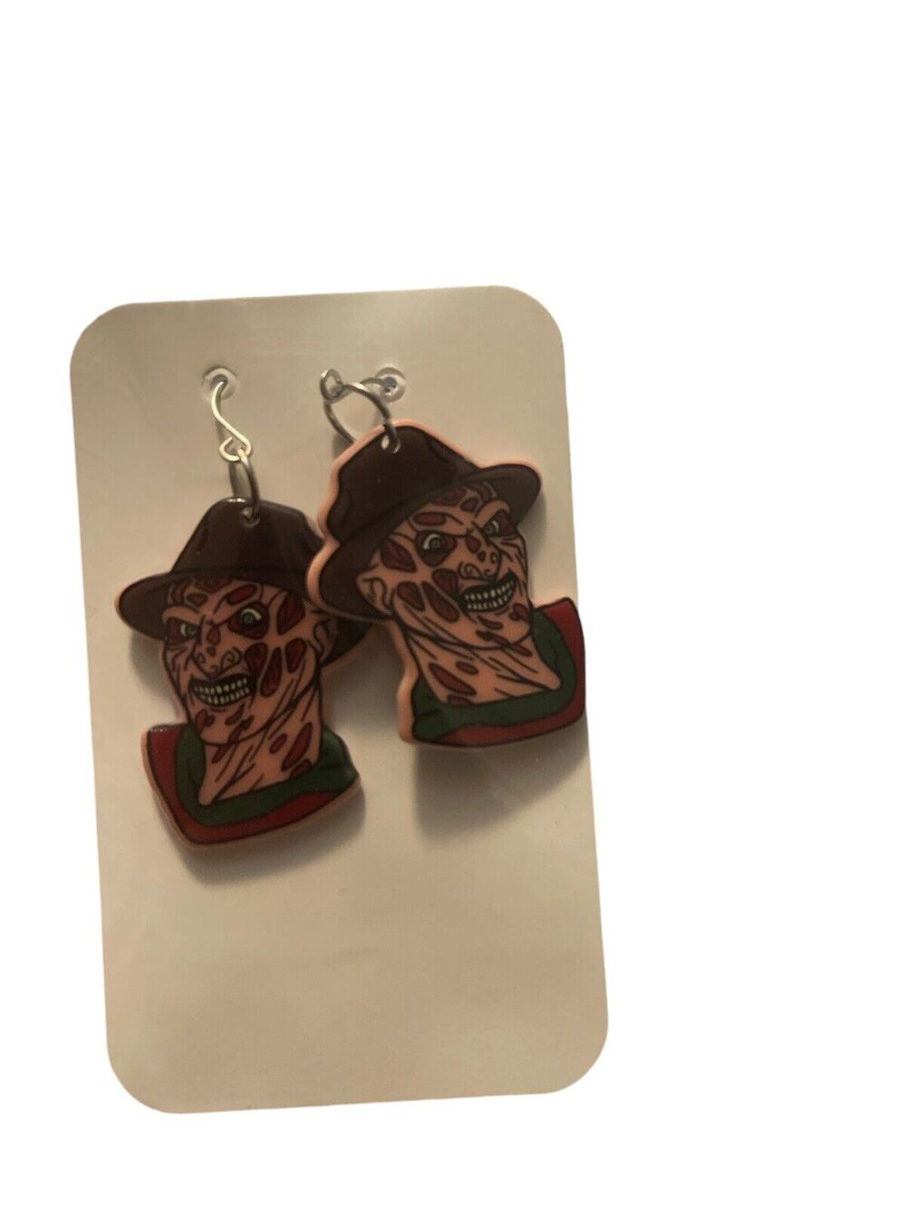 Freddy Krueger Doubled Sided Horror Halloween Pierced Earrings NEW